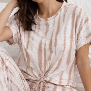 Como Blu Tan And White Tie-Dye Lounge Pajama Set Size XL